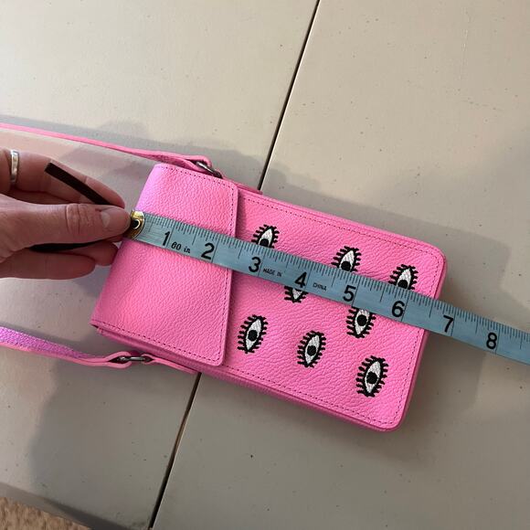 Min & Mon Anastasio Pink Phone Case Embroidered Eye Crossbody Bag - Picture 12 of 16